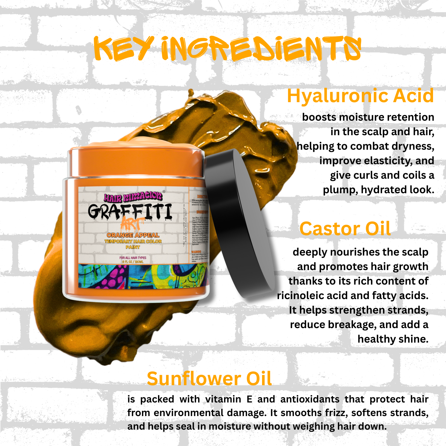 Orange Appeal - Graffiti Art Temporary Hair Color Paint (6 oz.)