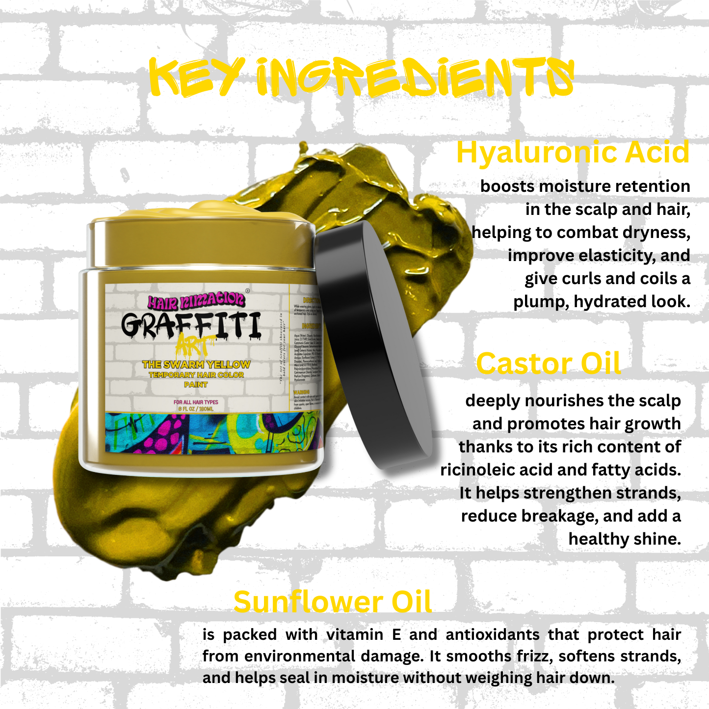 The SWARM Yellow - Graffiti Art Temporary Hair Color Paint (6 oz.)