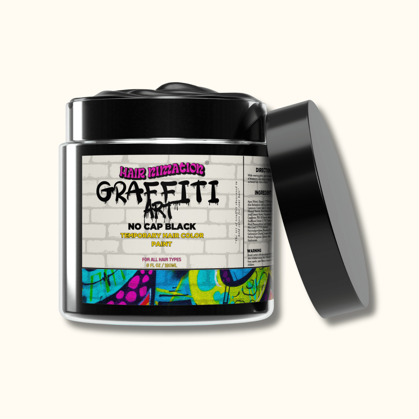 No CAP Black - Graffiti Art Temporary Hair Paint - HairNimation